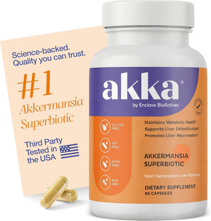 akka by Enclave BioActives| Akkermansia + Botanical Ingredients| Dietary Supplement · 60 Capsules